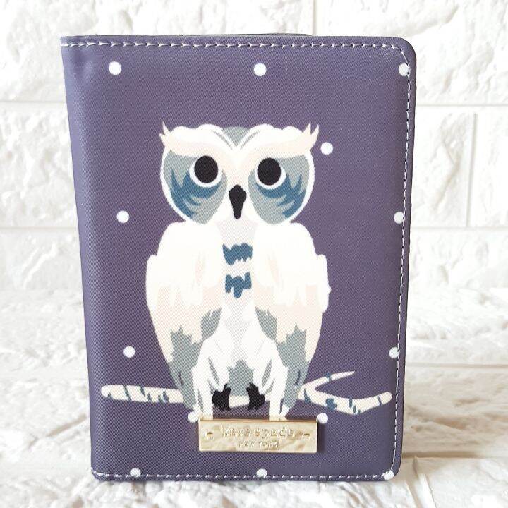 J2HL Kate Spade Classic Nylon Bifold Passport Holder Lyla Grey with