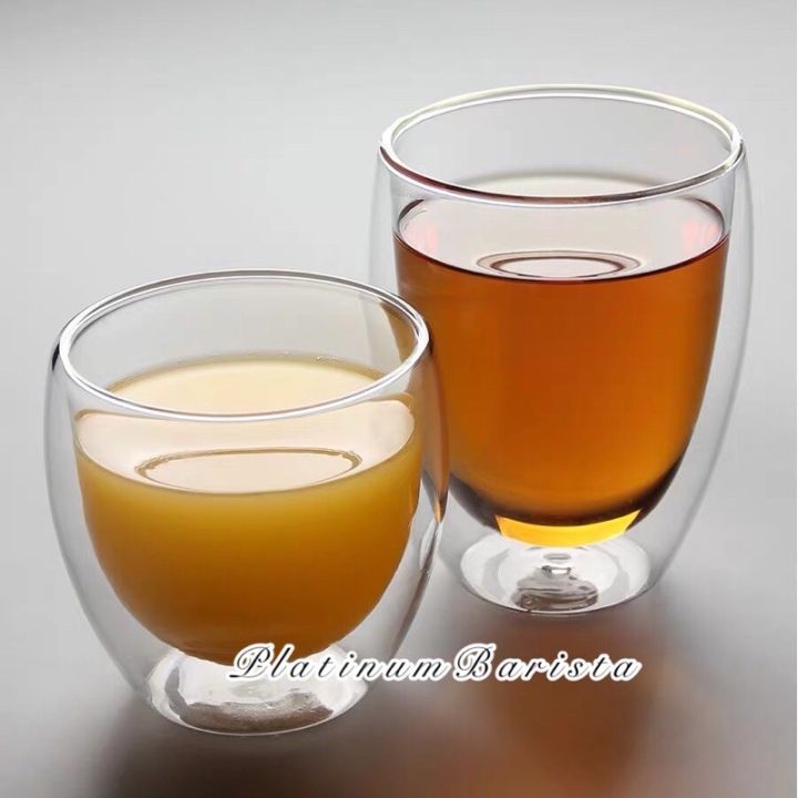 Gelas Kaca 2 Lapis Kopi Teh Tahan Anti Panas Dingin Double Wall Insulated Cup Glass Lazada 7768