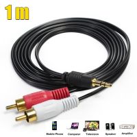 1M 3.5mm Plug Jack Connector to 2 RCA Male Music Stereo Adapter Cable Audio AUX Line for Phones TV Sound Speakers Cables