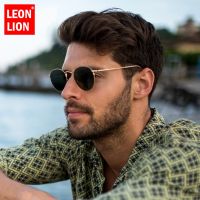 LeonLion 2023 Fashion Retro Sunglasses Men Round Vintage Glasses for Men/Women Luxury Sunglasses Men Small Lunette Soleil Homme