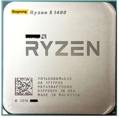 Ryzen 5 1400 R5 1400 3.2 GHz ใช้เกมเซน0.014 Quad-Core เครื่องประมวลผลซีพียูแปดเกลียว AM4เต้ารับ YD1400BBM4KAE