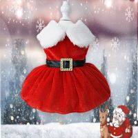 Christmas Dog Dress Princess Puppy Fancy Cosplay Autumn/Winter Bowknot Clothing Chihuahua York Skirt Costumes Pet Items