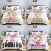 Fashion Girls Bedding Set Queen King Size Microfiber Duvet Cover with 12 Pillowcase Comforter Cartoon Bedding Quilt Cover