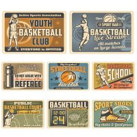 【HOT】✠✲ Basketball Tin Plates Metal Painting Room Hotel Iron Plate