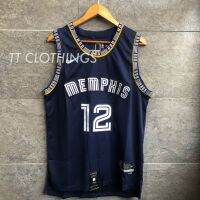 เสื้อคุณภาพสูง [MY Ready Stock] Ja Morant 12 Memphis Grizzlies Black NBA Basketball Jersey Singlet Baju Clothes Shirt