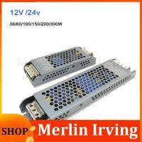 Merlin Irving Shop AC/DC 12V 24V LED Driver Transformer 36w 60W 100W 200W 300W 400W 500W Power Supply Super Thin Converter for LED Strip Light Bulb