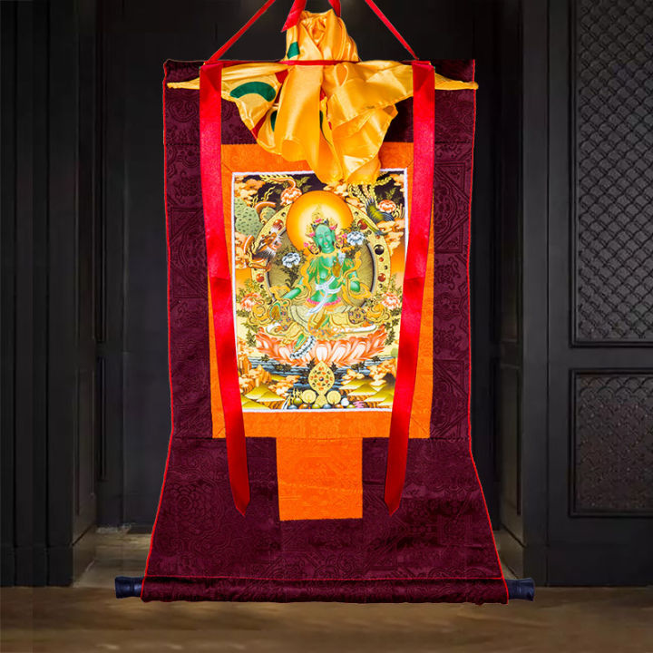original-product-สีเขียว-tara-thangka-ปักผ้าติดตั้ง-tibetan-thangka-ภาพวาดตกแต่งสีเขียว-tara-พุทธศาสนิกชนภาพวาดพระพุทธรูป