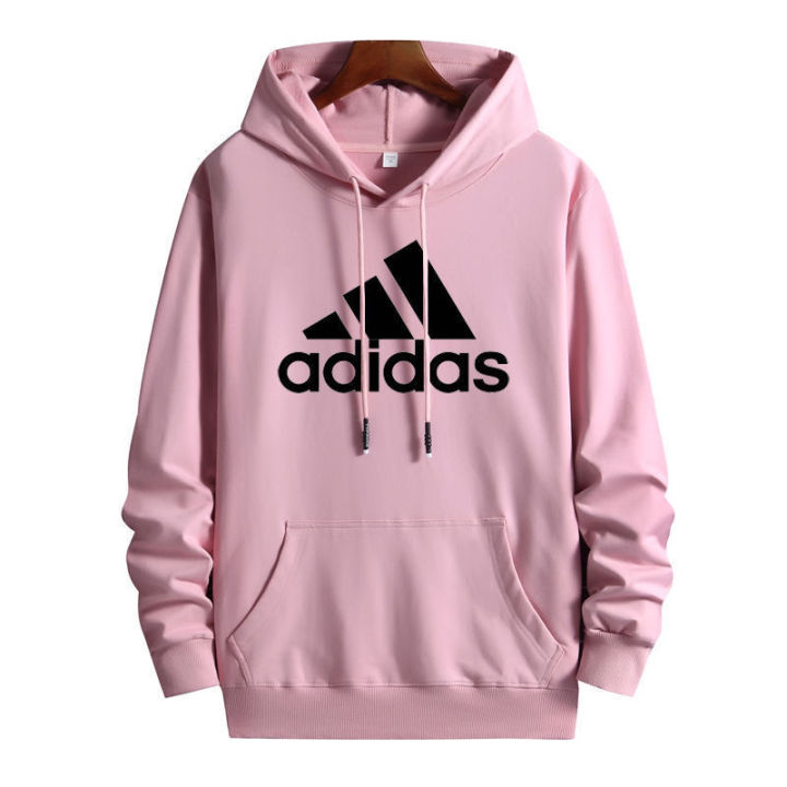 adidase-เสื้อสเวตเตอร์มีฮู้ดสำหรับผู้ชายและผู้หญิง-เสื้อโค้ทกีฬาแฟชั่นสีชมพูคู่กันทุกแบบ