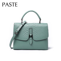 New Fashion Crocodile Pattern Cowhide Leather Women Handbag Mint Green All-match Daily Use Female Shoulder Crossbody Bag