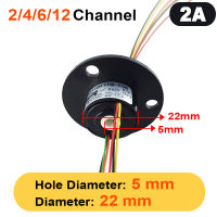 24612ช่อง2A Hollow Shaft Slip Ring Rotation Connector 5Mm Hole Rings For Camera Gimbalferris Wheel Rings