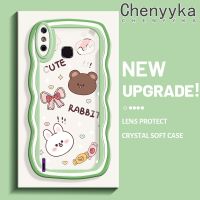 เคส Chenyyka สำหรับ Infinix Smart 4เคส X653 4C อัจฉริยะการ์ตูนกระต่ายน่ารักหมีดีไซน์ใหม่ขอบครีมกันกระแทกแบบใสนิ่มเคสโปร่งใสลายกล้องถ่ายรูปเคสมือถือเรียบง่ายอ่อนโยนป้องกัน