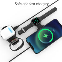 3 In 1 Magnetic Wireless Charger Stand Pad สำหรับ 12 13 14 Pro Max 11 15W พับได้ Fast Charging Station