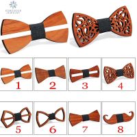 SOMESOOR Fashion Wooden Bow Tie Vintage Adjustable Strap Bowtie Engraved Natural Wood Neck Gravata Corbatas For Men Unisex Gifts