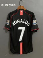 ✸♞☑ Winfred Senior 0708 premier league Manchester united jersey 2 black long sleeve retro mens and womens autumn/winter custom football training suit cristiano ronaldo 7