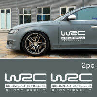 2ชิ้นสติกเกอร์สติกเกอร์ประดับรถยนต์รถ WRC กรอบด้านข้างประตูรถกันน้ำครีมกันแดดขนาด32 * 12cm-White