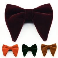 【Fashion house]แฟชั่นใหม่กำมะหยี่บิ๊ก Bowties สำหรับผู้หญิงบุรุษเจ้าบ่าวแต่งงานโบว์ผูกผอมสีทึบ Gravatas บางสีดำผ้าผูกคออุปกรณ์เสริม