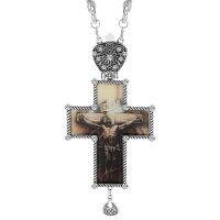 【Preflow ornament】ถ่านหิน Gothique Chrétien En En Croix De Jésus สำหรับผู้หญิง Et Hommes Chaîras Du Cou Pendentis En Croix De Bijoux Prière Cadeaux De Baptême