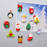 【YF】❈  12pcs Cartoon Gifts Claus Refrigerator Magnets Magnetic Clasp Personality Decore