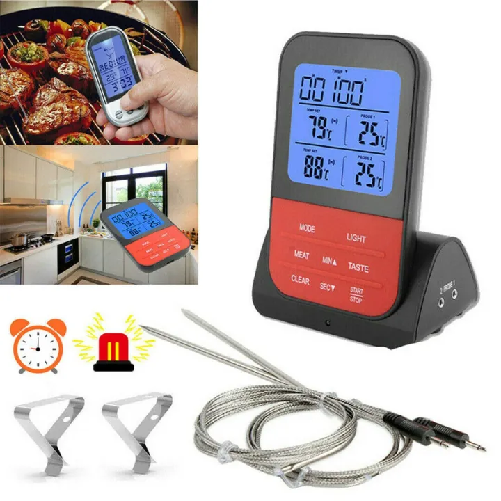 Wireless Digital Food Thermometer Cooking Meat BBQ Grill Temperature