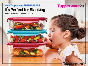 Tupperware PremiaGlass Premia Glass Container 1.5L and 1L Set of 2