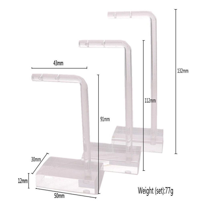 yotjar-ขาตั้งที่แขวนต่างหู3ชิ้นชั้นแสดงผลต่างหูอะครีลิคที่แขวนต่างหูที่แขวนต่างหูใสสำหรับที่เก็บเครื่องประดับ