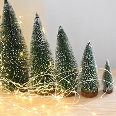2022 Mini Pine Christmas Tree Artificial Tabletop Decorations Festival Plastic Miniature Trees New Year Decorations for Xmas