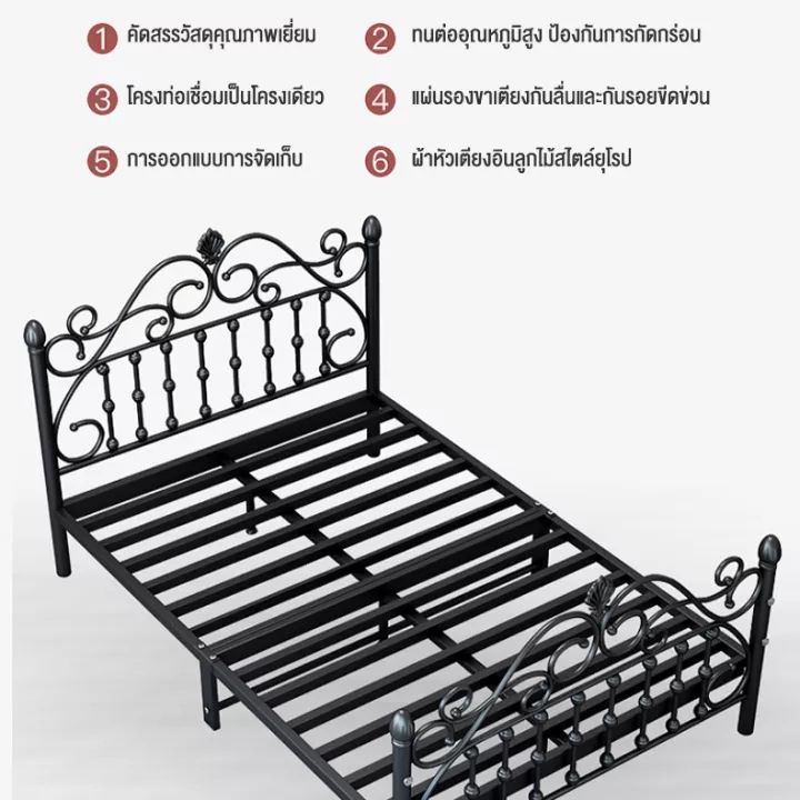 jienuo-เตียงเหล็ก-5ฟุต-เตียงเหล็ก-รองรับน้ำหนักได้-220กก-มี3สี-steel-bed-เตียงราคาถูกๆ-เตียงเสริม-เตียงเหล็ก