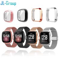 Strap For Fitbit Versa 2 3 4 Sense Lite Band With TPU Case Screen Protector Bumper For Metal Bracelet For Versa Watch