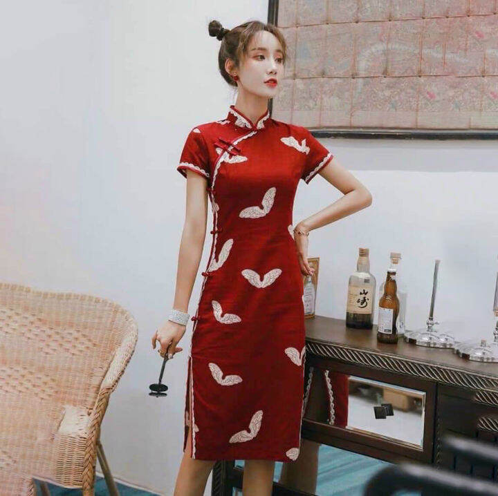 Đầm Váy Nữ Cổ Tàu Sườn Xám Nút Mây Xẻ Tà Thiết Kế Sang Chảnh Đi Làm Công  Sở, Đi Chơi Du Lịch Cực Xinh Đẹp Beta Fashion, Free Size (40-55) Ký