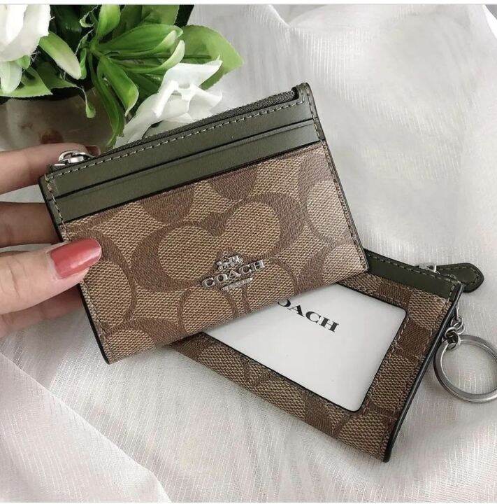 Green coach wallet online women's