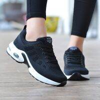 Womens Trail Running Sneakers Mesh Breathable Tenis Light Weight Outdoor Sports Shoes Chunky Soft Bottom Sneakers for Ladies