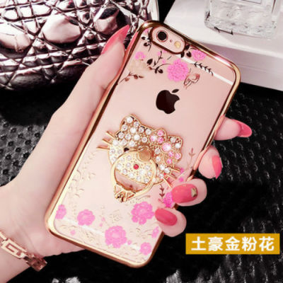 เคสโทรศัพท์ TPU ลายดอกไม้เพชรพร้อมขาตั้งสำหรับ iPhone,เคสสำหรับ iPhone 6 7 8 6S Plus X XR Xs MAX iPhone 11 12 13 Pro Max