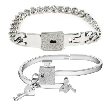 Simply Silver Heart Lock Bracelet, Silver at John Lewis & Partners