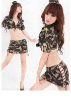 [COD] Wholesale fun new split breast milk policewoman cosplay photography performance costume lead dancer camouflage outfit