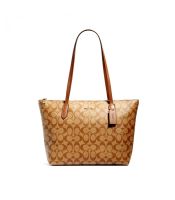 กระเป๋าสะพายไหล่ COACH 4455 ZIP TOP TOTE IN SIGNATURE CANVAS (IME74)