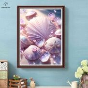 Bộ Dụng Cụ 5D Tranh Đính Kim Cương Tròn Ốc Biển Tự Làm Thủ Công Nghệ Thuật