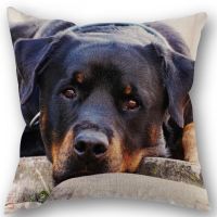 ใหม่ที่กำหนดเอง PET Rottweiler ปลอกหมอนผ้าฝ้ายผ้าลินินสแควร์ซิปปลอกหมอน 45X45 ซม. ตกแต่งงานแต่งงานปลอกหมอน