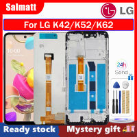 Salmatt จอแอลซีดีไอพีเอซเดิมสำหรับแผงสัมผัสหน้าจอ LCD LG K42/K52/K62แผงหน้าจอดิจิตอลประกอบกับกรอบสำหรับ LG K42 LMK420 K52 LMK520 K62 LMK525