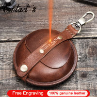 Contacts Crazy Horse Leather Mens Coin Purse Multifunctional Mini Wallet Vintage Small Money Bags for Earphone Free Engraving