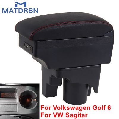 กล่อง Mk6ใส่ที่เท้าแขนในรถสำหรับ VW Golf 6 Golf 5 MK5 Jetta 5สำหรับ VW Sagitar 2007-2012ภายใน USB ที่เขี่ยบุหรี่แบบพิเศษ
