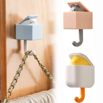 Kawaii Big Eyes Cat Wall Hook Hanger Key Holder Seamless Dormitory