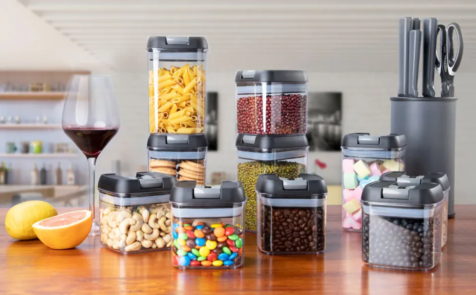 U-QE Airtight Food Storage Container Set-10 Piece BPA Free Clear Plastic  Cereal Canisters with Easy Lock Lids-Kitchen & Pantry Organization  Containers