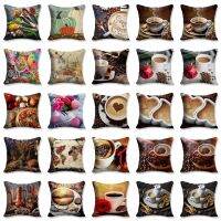 Sleeping Sofa Bedroom Home Decor Coffee Scenery Pillowcase Kitchen Food Natural Scenery Cushion Pillowcase