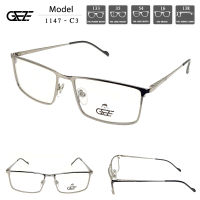 ?กรอบแว่นตา GEZE METAL รุ่น 1147-C3 เต็มกรอบสีเงิน โลหะ น้ำหนักเบา ใส่สบาย (บริการตัดเลนส์สายตาราคาถูก)