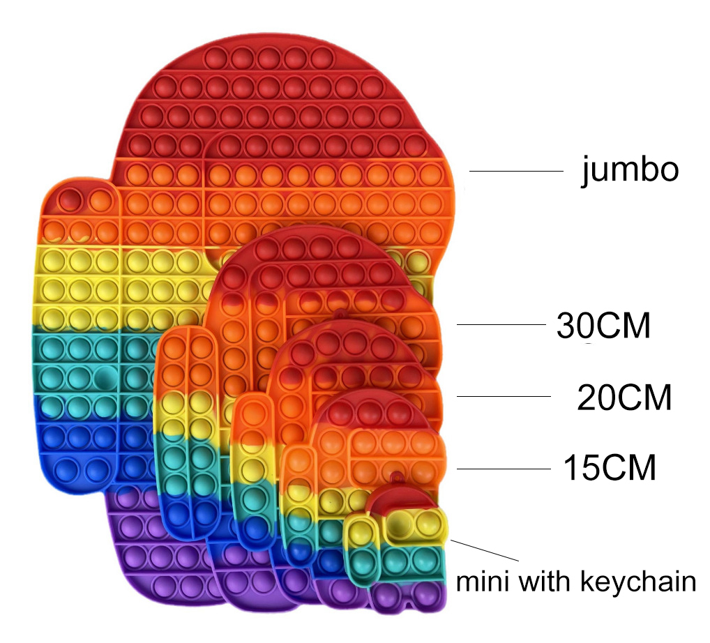 Round Rainbow Pop Its/Popit TikTok Sensory Toy Gift Fidgit Toy School Fun 