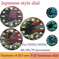 Kanagawa Wave Dial NH35 Modified From Seiko NH36 Automatic Movement 28.5Mm Diameter Full Luminous For Men Mechanical Wristwatch