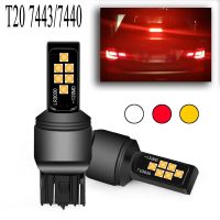 (Premium car)ใหม่7443 W21/5W T20 3030 12SMD หลอดไฟตัดหมอกไฟเบรกรถยนต์เลี้ยวไฟท้าย