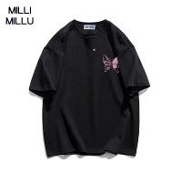 ☂﹊ MILLI MILLU butterfly short sleeve T-shirt female 2023 summer new coat oversize loose ins shirt