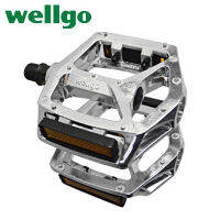 Taiwan Wellgo MTB Pedal B249 DU Bearing Alloy Silver Black Hollow CagePedals For Mountain Road BMX Bike Cycling Parts Reflector