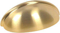 10 Pack - Cosmas 783BB Brushed Brass Cabinet Hardware Bin Cup Drawer Cup Pull - 3" Inch (76mm) Hole Centers